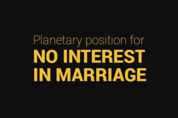 Planetary position for No interest in Marriage